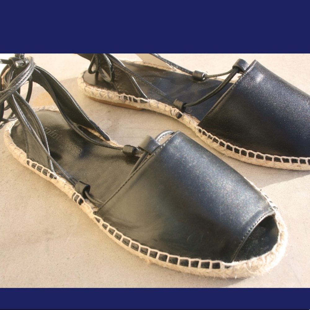 Leather Mint & Rose espadrilles from Spain.  NIB